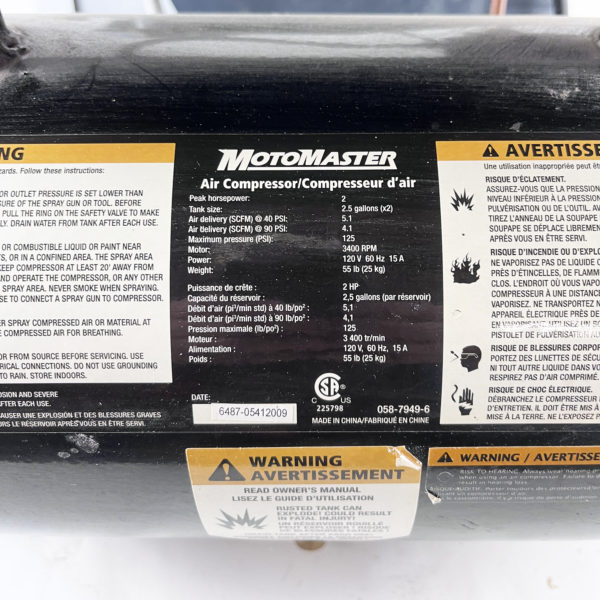 MotoMaster 2.5 gal. Compressor - Image 2