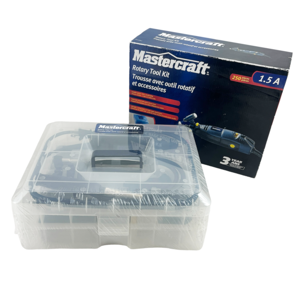 Mastercraft 1.5A Variable Speed Rotary Tool Kit with Attachments & Accessory Bits, 250-pc - Image 2