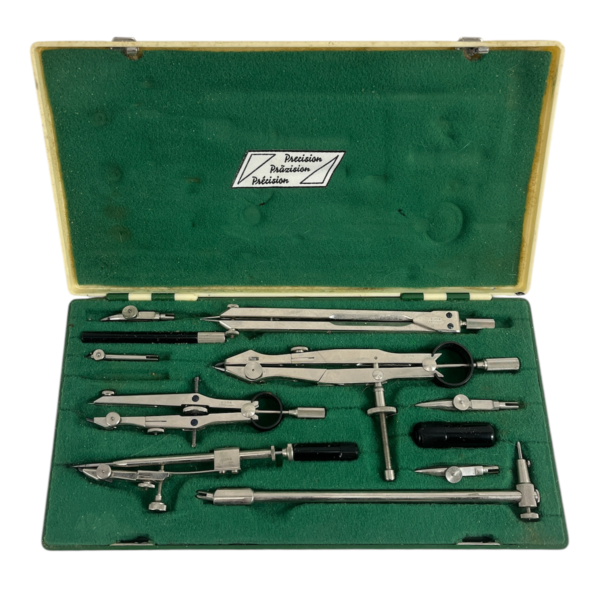 Vintage Alpha Precision Instruments Compass Set