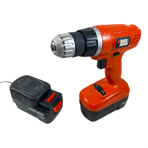 Black & Decker 18V Cordless Drill (Batteries, Charger, Carrying Case Included)